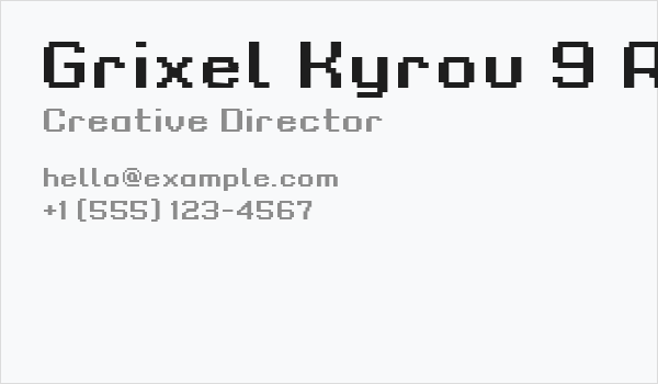 Grixel Kyrou 9 Regular Bold Xtnd Business Card