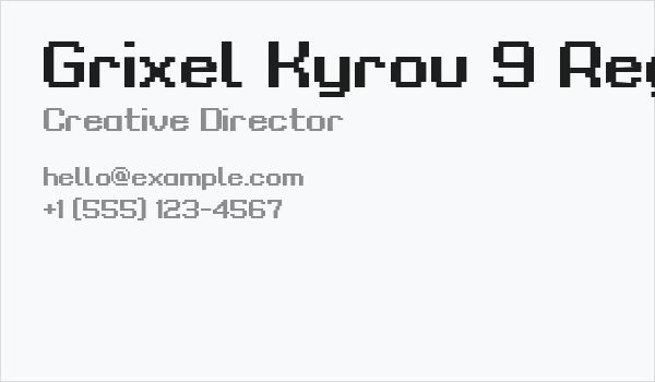 Grixel Kyrou 9 Regular Bold Business Card