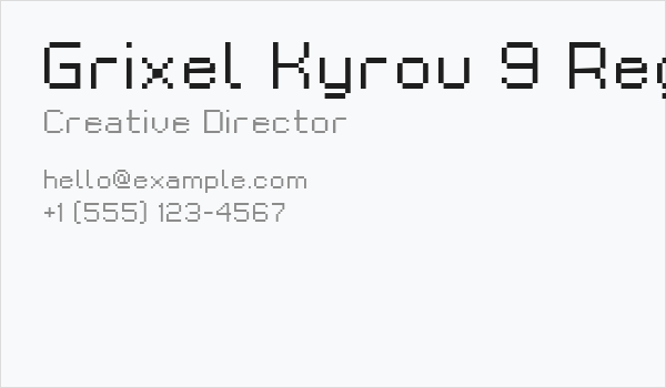 Grixel Kyrou 9 Regular Xtnd Business Card