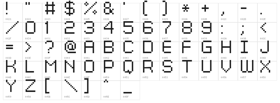 Grixel Kyrou 9 Regular Character Map