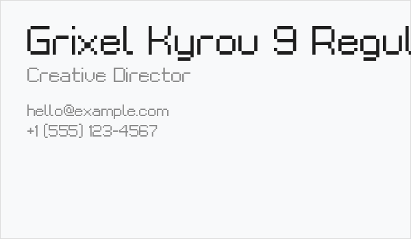 Grixel Kyrou 9 Regular Business Card