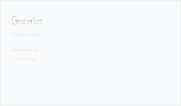 Groceries Business Card