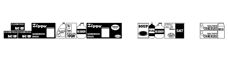 Grocery Items JL  Frei Schriftart Herunterladen