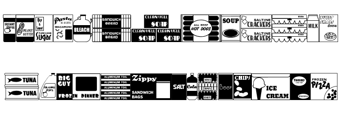 Grocery Items JL Font LOWERCASE