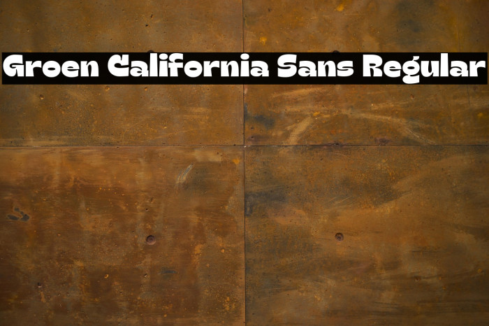 Groen California Sans Regular Example 2
