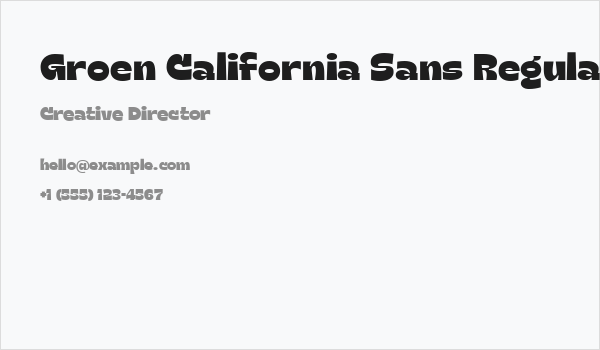 Groen California Sans Regular Business Card