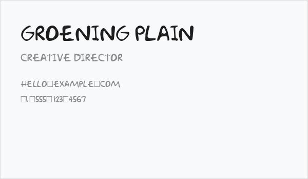 Groening Plain Business Card