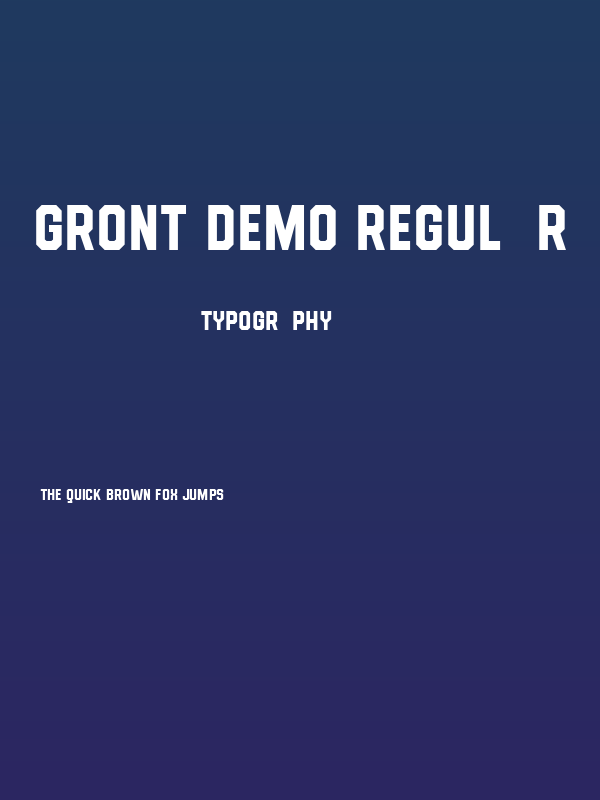 Gront DEMO Regular Poster