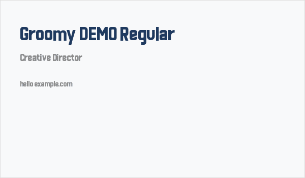 Groomy DEMO Regular Business Card