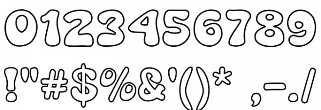 Grooven Outline Font Alte caractere