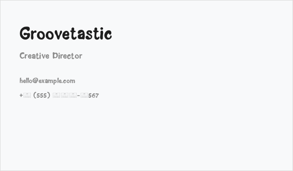 Groovetastic Business Card