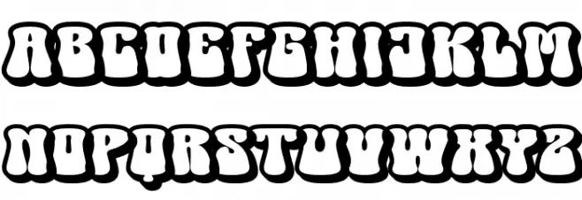 Groovy Beach Extrude Font LOWERCASE