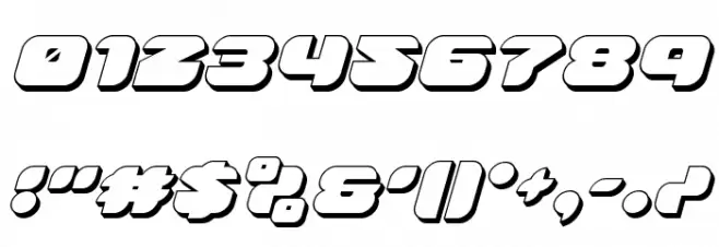 Groovy Smoothie 3D Italic Font OTHER CHARS