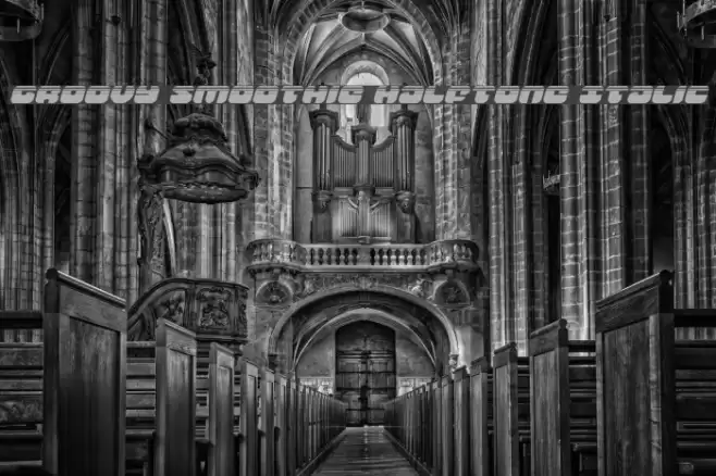 Groovy Smoothie Halftone Italic Font examples