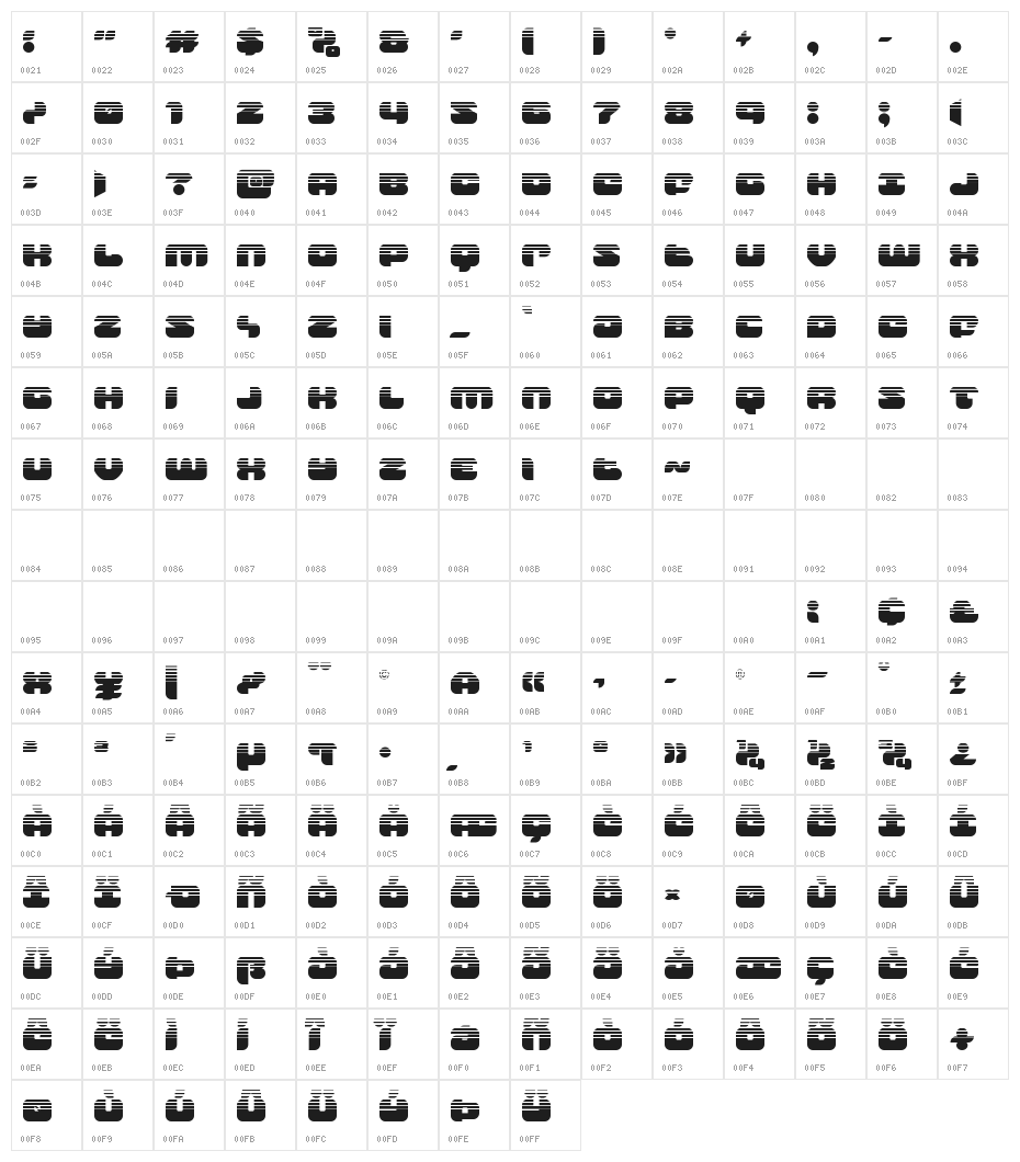 Groovy Smoothie Halftone Character Map