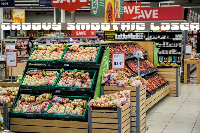 Groovy Smoothie Laser Font examples