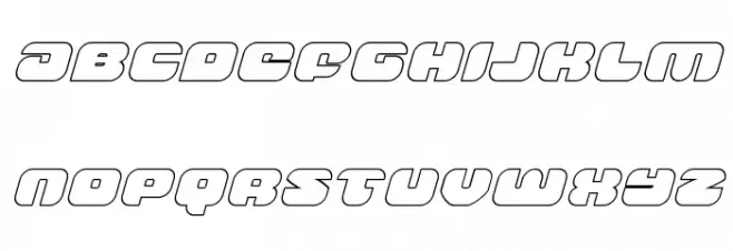 Groovy Smoothie Outline Italic Schriftart Kleinbuchstaben