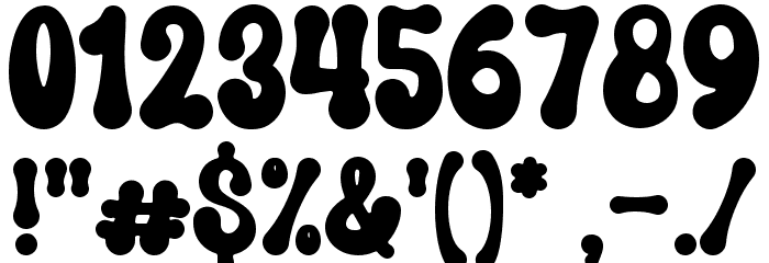 Groovy Yellow Font OTHER CHARS