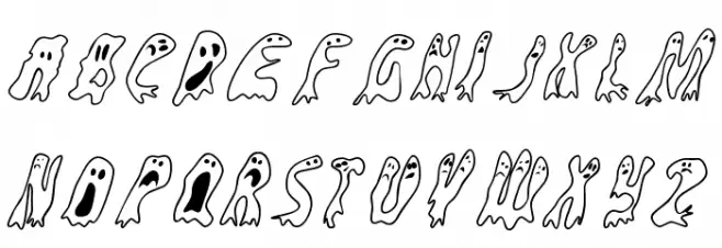 GroovyGhosties-Regular Schriftart Groß