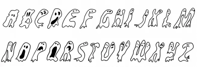 GroovyGhosties Schriftart Groß