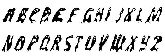 GroovyGhostiesFront-Regular Font LOWERCASE
