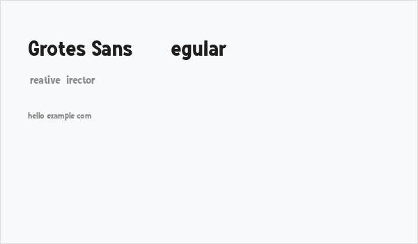 Grotes Sans DEMO Regular Business Card