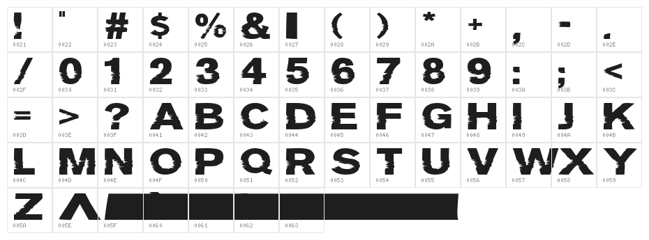 Groteski Bold Character Map