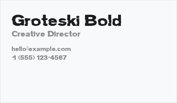 Groteski Bold Business Card