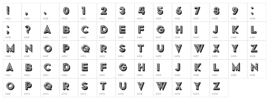 Grotto Regular Character Map