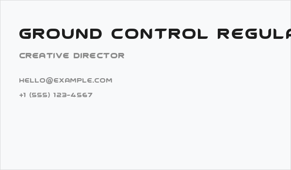 Ground Control Regular Business Card