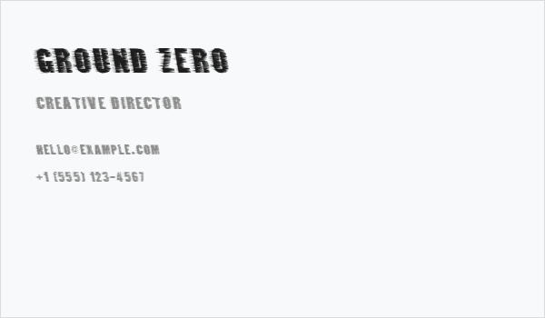 Ground Zero Business Card