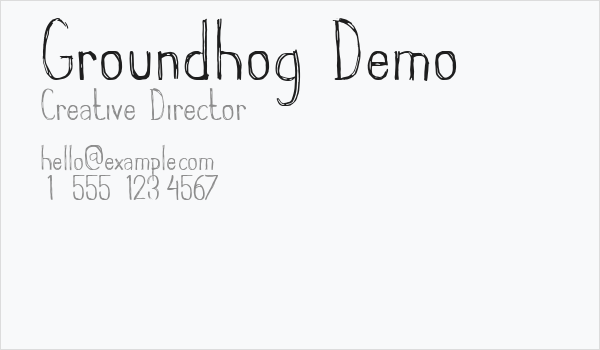 Groundhog Demo Business Card