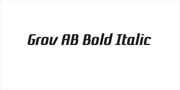 Grov AB Bold Italic Logo