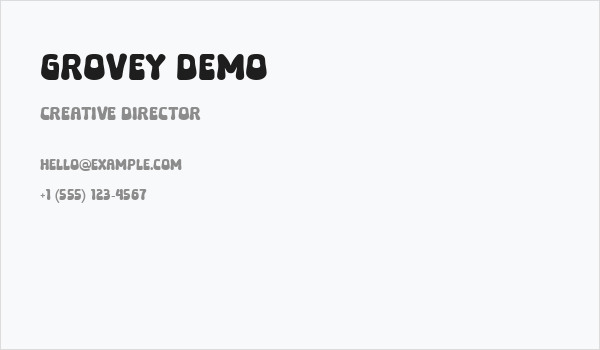 Grovey Demo Business Card