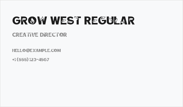 Grow West Regular Business Card