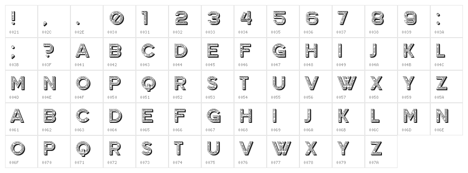 Grower Regular Character Map