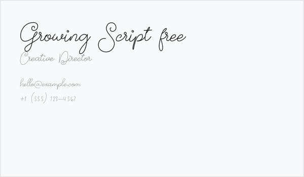 Growing Script free Business Card