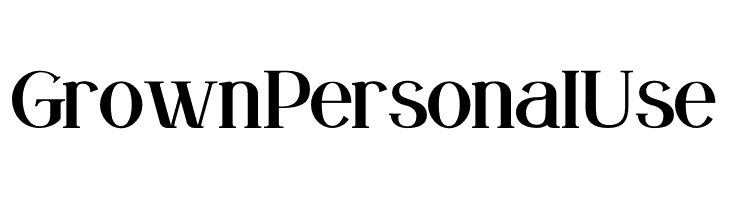 Grown Personal Use  Free Fonts Download