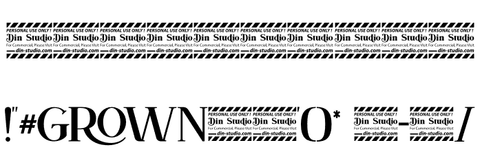 Grown Personal Use Font OTHER CHARS