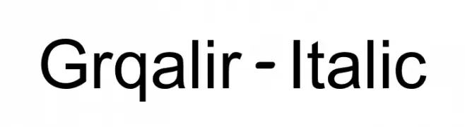 Grqalir-Italic  Frei Schriftart Herunterladen