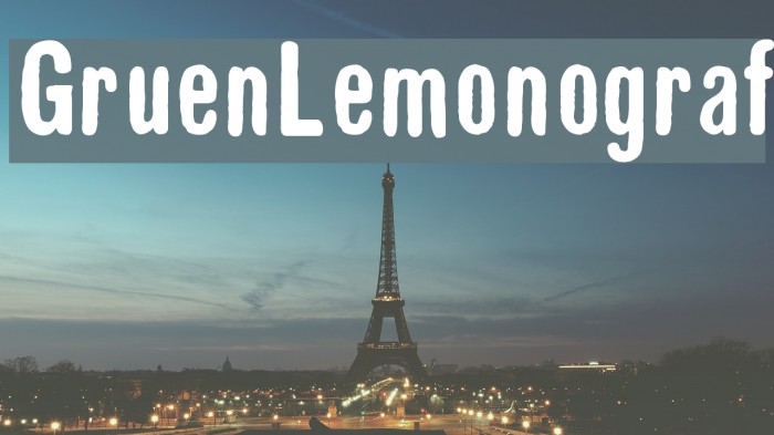 GruenLemonograf Font examples