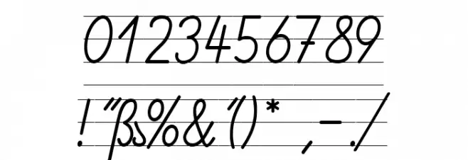 Gruenewald VA 1. Klasse フォント その他の文字