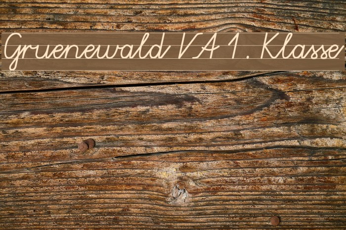 Gruenewald VA 1. Klasse Font examples
