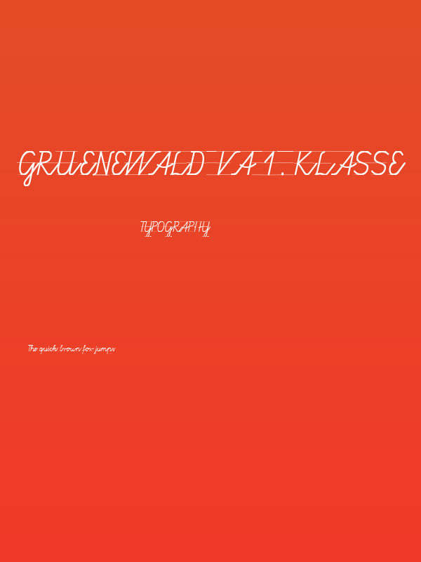 Gruenewald VA 1. Klasse Poster