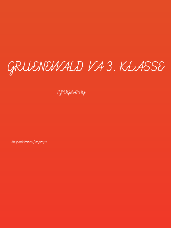 Gruenewald VA 3. Klasse Poster
