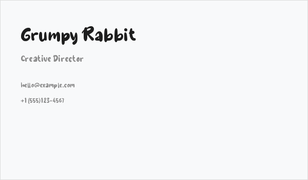 Grumpy Rabbit Business Card