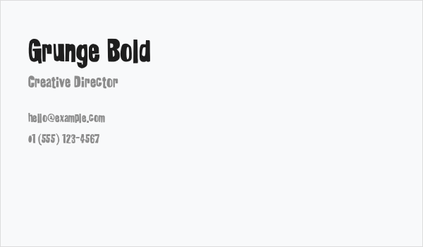 Grunge Bold Business Card