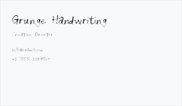 Grunge Handwriting Business Card