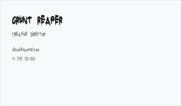 Grunt Reaper Business Card