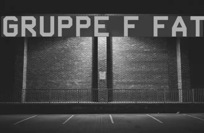 Gruppe F Fat Font examples